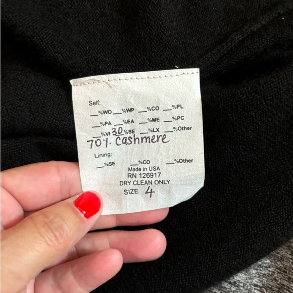 🌹Black Tuleh Cashmere midi dress 70% Cashmere 30% Silk - Size 4 - Picture 5 of 5